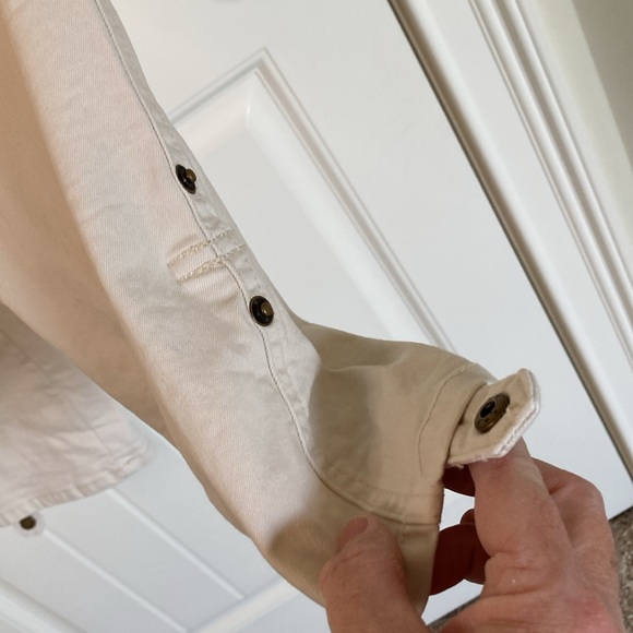 Democracy Womens Cargo Roll Snap Hem Pant 14 Cream Ab Technology Stretch - Picture 5 of 10